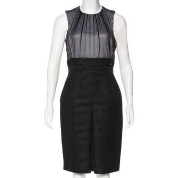 CHANEL 09A Runway Silk Tweed Sheath Dress Sz FR 40 - Picture 1 of 4